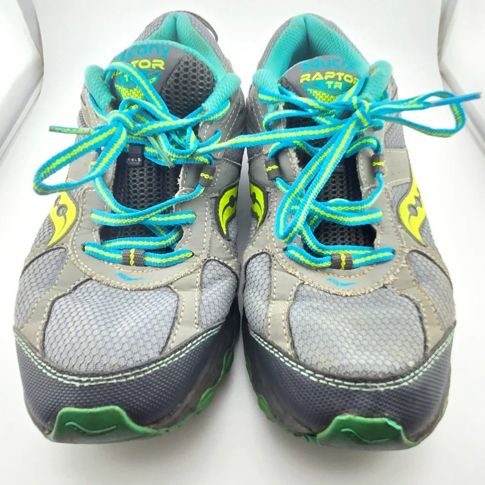 Saucony Raptor TR Grey Teal Trail Running Shoes Women’s Size 9 Sneakers